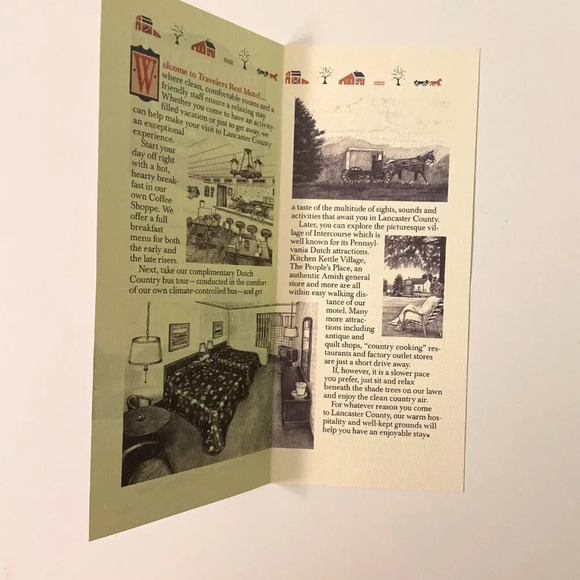Vintage Pennsylvania Brochures Motel Inn Amish World Basketville Pamphlets - Picture 3 of 16